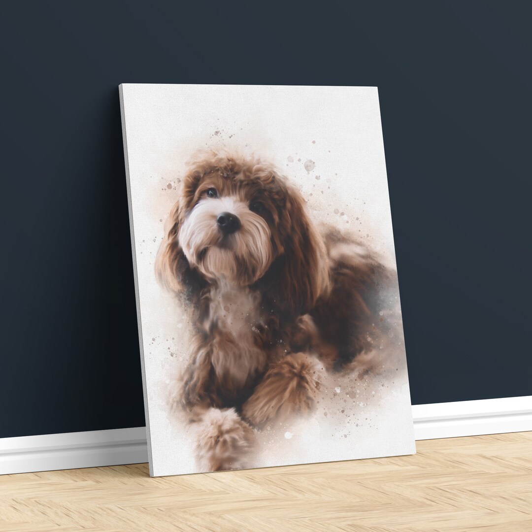 Custom Dog Portrait – Digital Painting on Canvas - Etsy