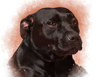 Haustier Verlust Geschenk - Hundebesitzer Geschenk - HaustierPortrait - Haustierportrait vom Foto - Haustier Canvas - Hundeportrait