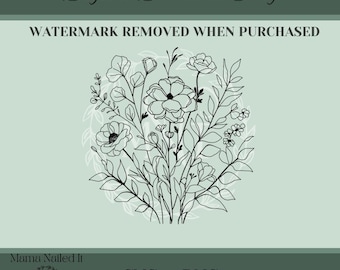 Wildflower Floral Bouquet SVG - Laser Ready - PNG, SVG