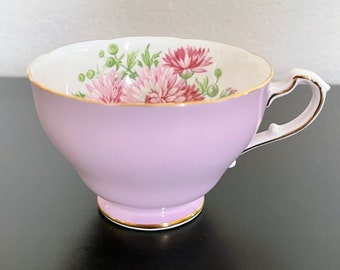 VTG Adderley Bone China Lilac Pink Carnation Floral Garden English Tea cup