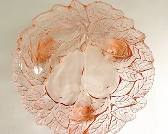 INDIANA GLASS COMPANY Avocado Or Sweet Pear Pink Depression Glass Bowl