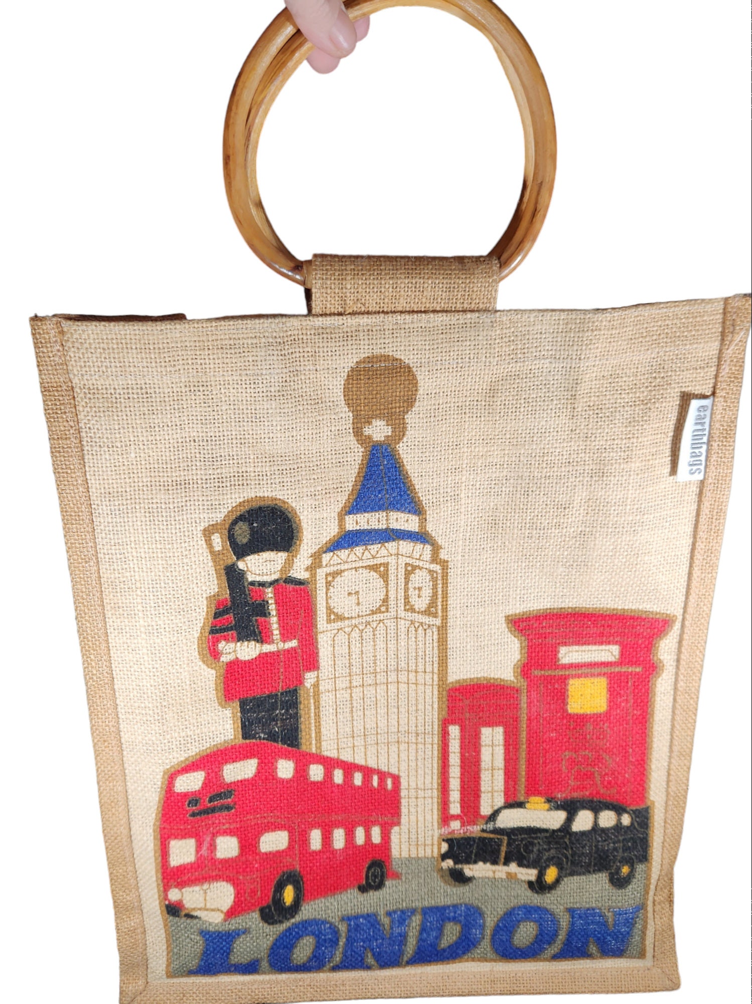 Earthbags London Big Ben Burlap Jute Bag Tote Etsy Canada