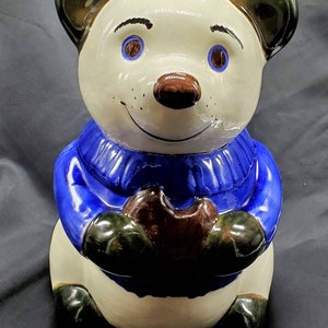 Metlox Inspired Pottery Teddy Bear Cookie Eating Cookie Jar