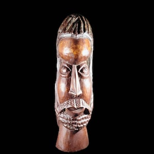 Hand Carved Tribal Wooden Bust Sculpture
