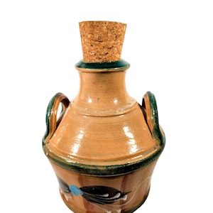 Small Mexican Style Handpainted Pottery Collectible Jug Vase Cruet