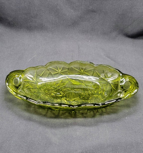 Set of 4 Vtg Indiana Glass Diamond Point Avocado Green 8.oz -  in 2023