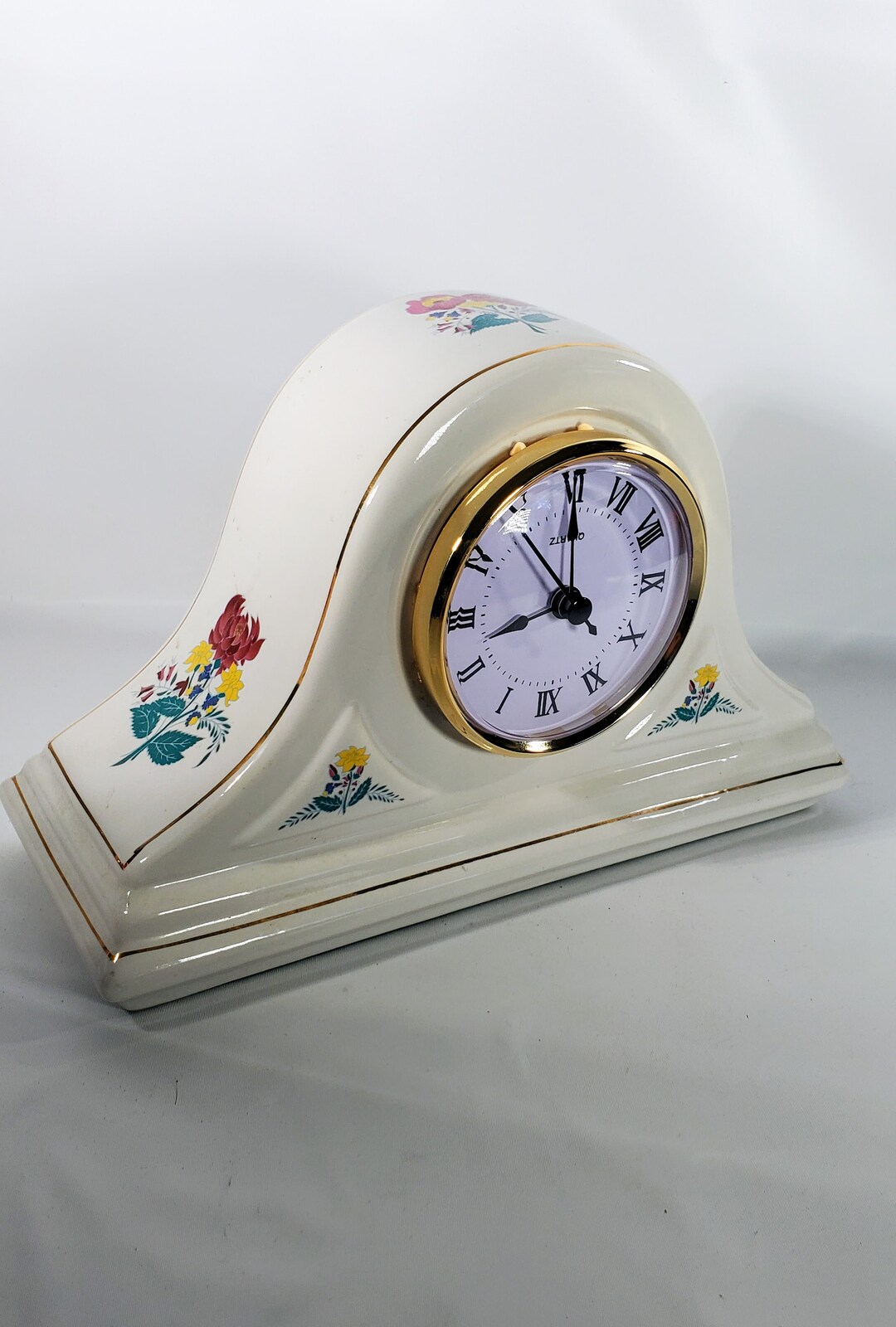 Vintage Laura Ashley Floral Mantle Clock Etsy