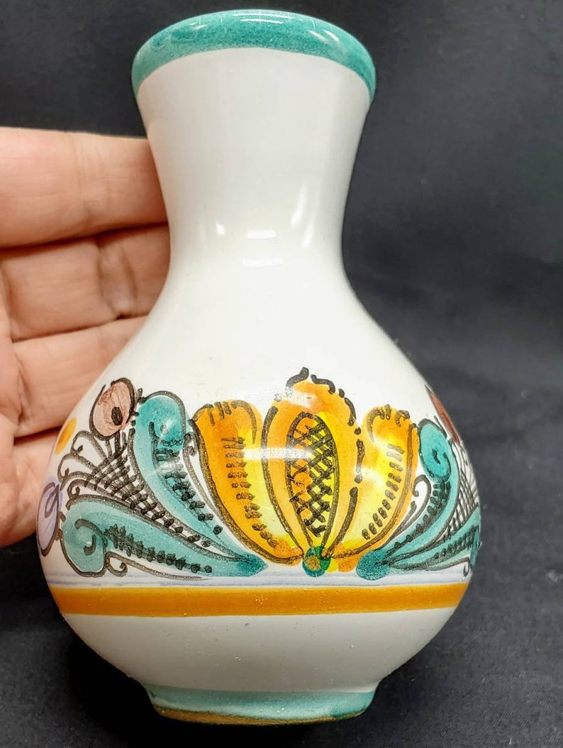 Decorative Bud Vase Pottery Handmade Hand Painted - Etsy