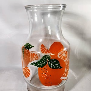 Vintage Glass Juice Pitcher Jug Decanter