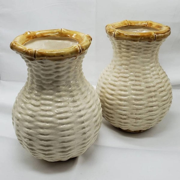 Basket Weave Vase Etsy