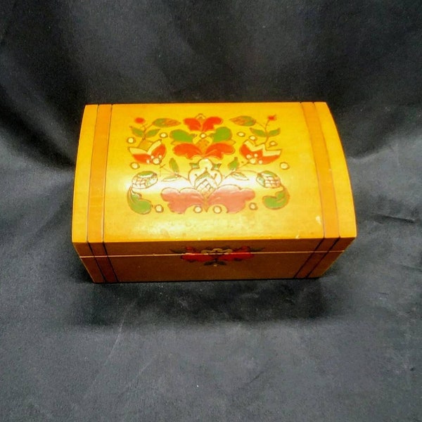 Handpainted Russian Wooden Jewelry Trinket Box