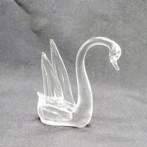 Clear Glass Swan Figurine