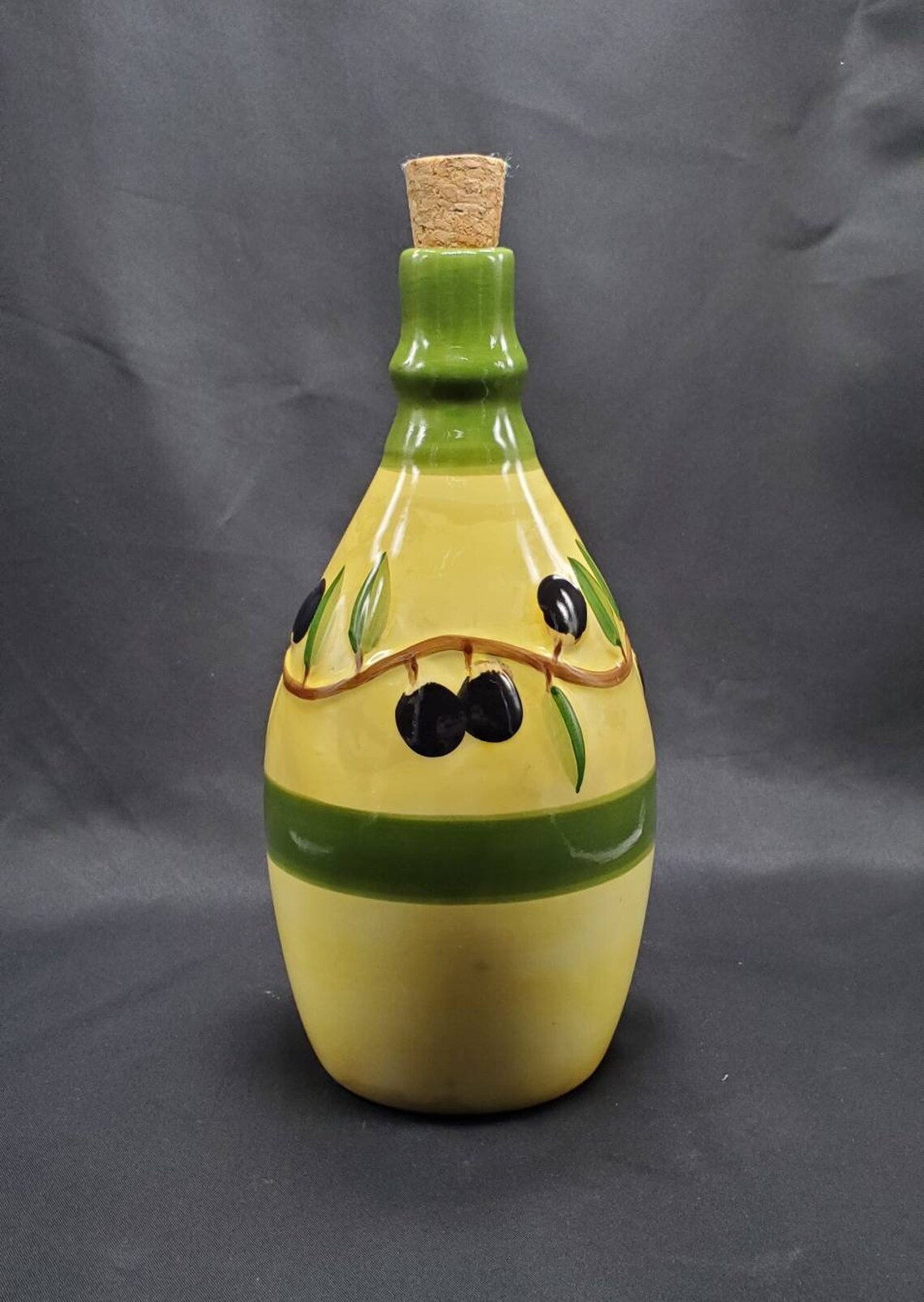 Ceramic Olive Oil Cruet with Cork Stopper Etsy