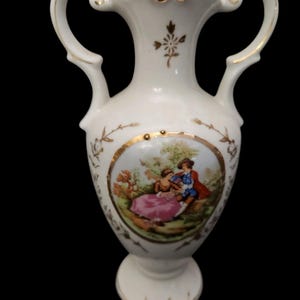 Vintage ENESCO Ornate Porcelain vase Victorian Transfer Image