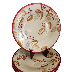 Melamine Plates Glitter Red Rim Set of 4