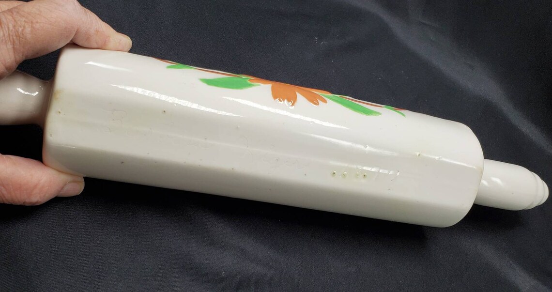 Hand Painted Ceramic Rolling Pin Planter Recipe Stand Hobbyist Etsy