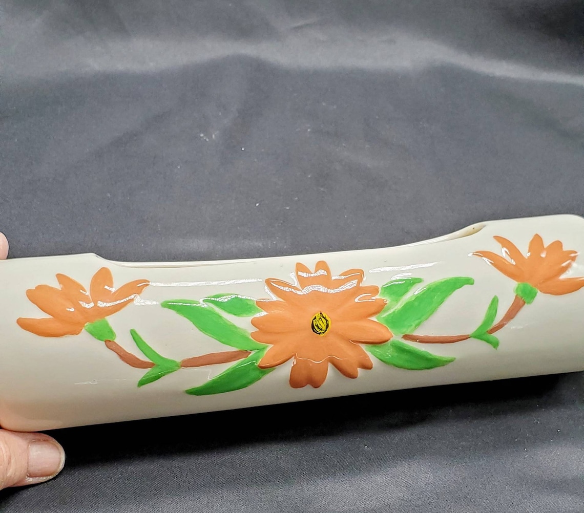 Hand Painted Ceramic Rolling Pin Planter Recipe Stand Hobbyist Etsy