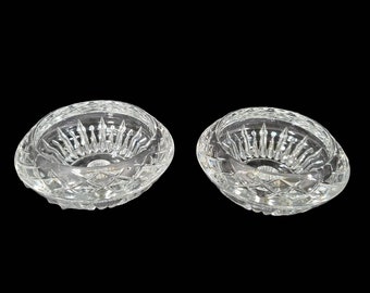 Princess House Lead Crystal 3-weg kaarsenhouder kom set van 2 #845