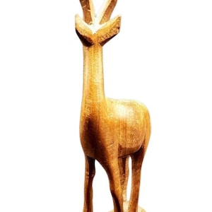 Vintage 1960's Carved Wood Antelope, Gazelle Folk Tribal Art
