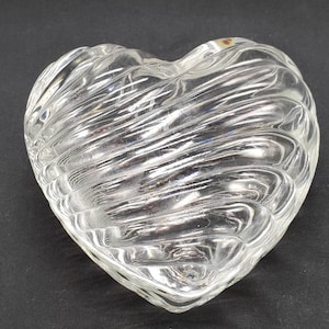 Hartvorm Swirl Patterned Decoratieve Clear Glass Candy Trinket Dish