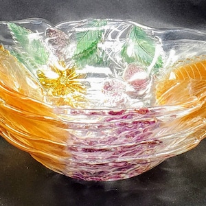 Mikasa Walther Crystal Oval Bowls Grapes and Leaves Set of 4