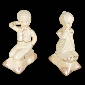 Vintage Coventry Chalkware Boy and Girl Figurines Collectibles