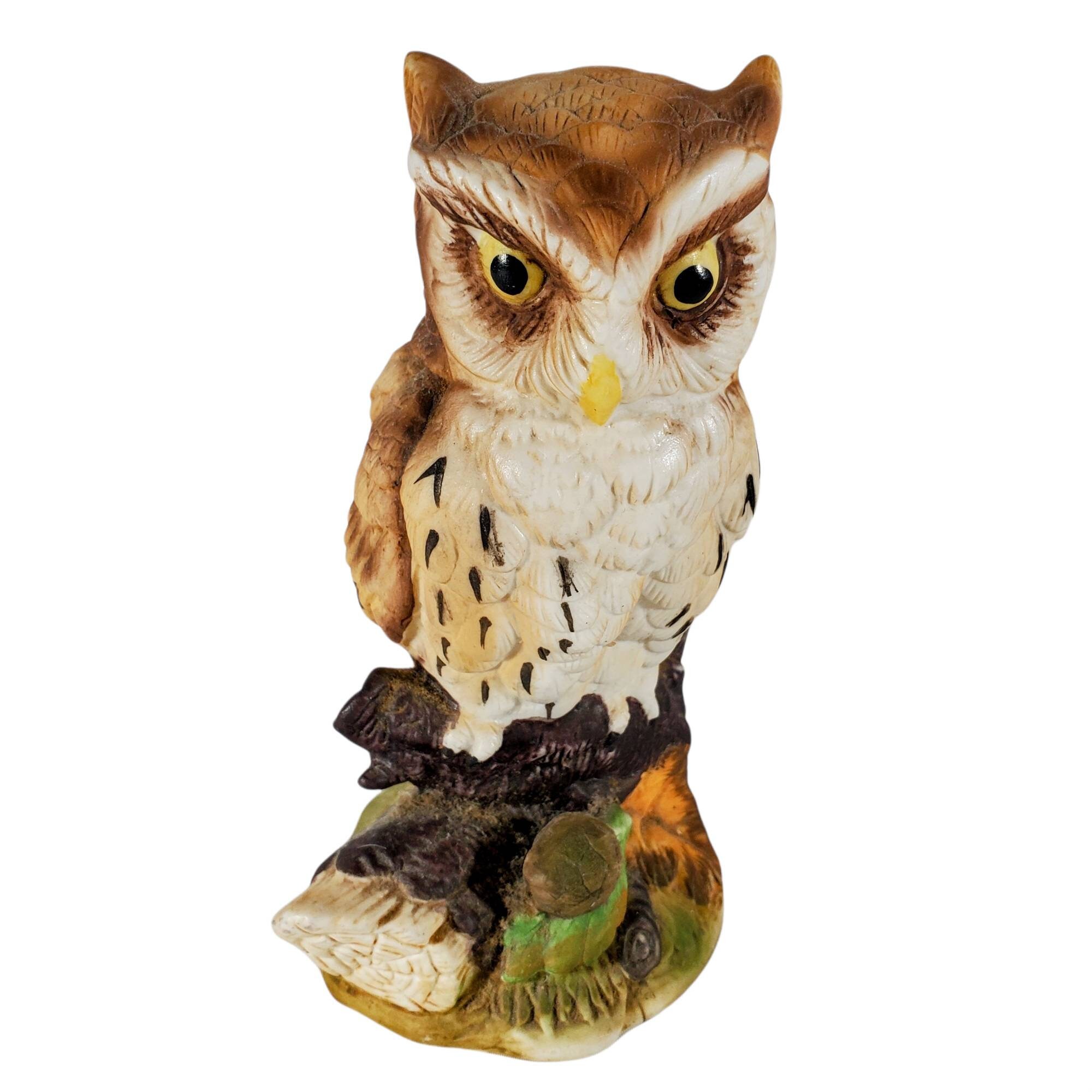 Vintage Royal Crown Ceramic Owl Figurine Signed J. Byron