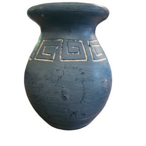 Southwestern Decor Blue Clay Pottery Vase