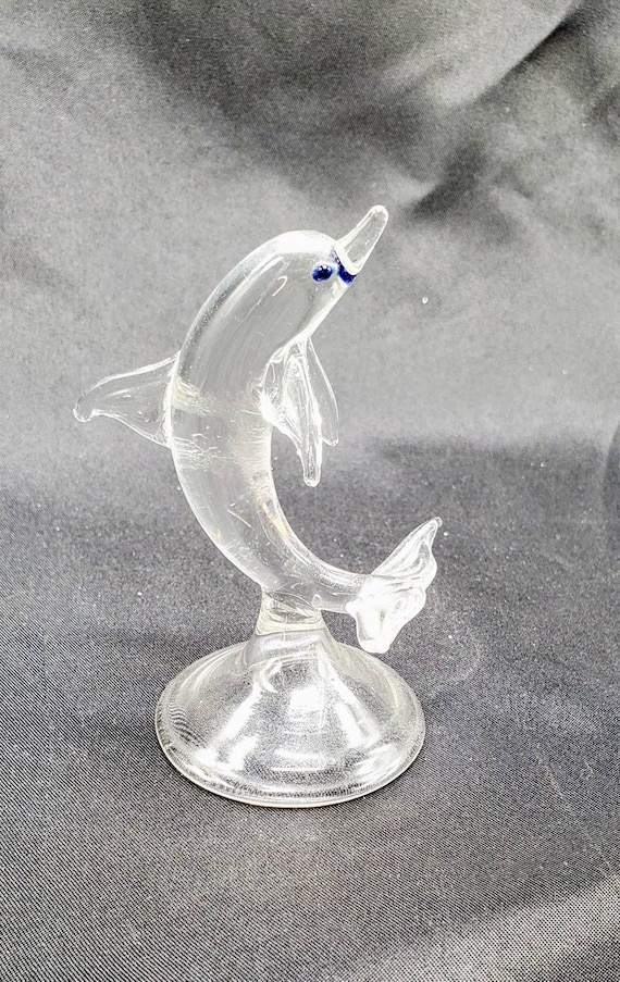 HADRAINクリスタルガラス イルカ 置物 イルカ ガラス置物】ダブル