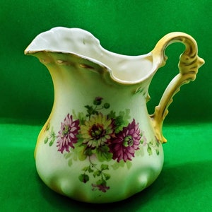 Vintage 1940&#39;s Floral Flower Creamer Milk Pitcher Made in Austria