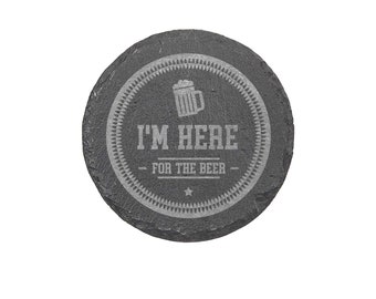 Father/'s Day Coaster Gift For Him Coaster Gift For Dad Beer Is A Good Idea Beer Coaster Set For Men Engraved Slate Coaster Set Dad