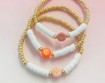 Girls Bracelet Pastel Bracelet for Toddler and Girls Moon Star Heart Flower Bracelet Toddler Jewelry