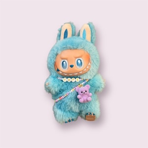Labubu Pet Teddy and Name Necklace Labubu Accessories Labubu Jewelry Bracelet Labubu Kawaii Labubu Custom