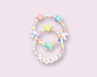 Disney Bracelet Mickey Pastel Custom Name Bracelet