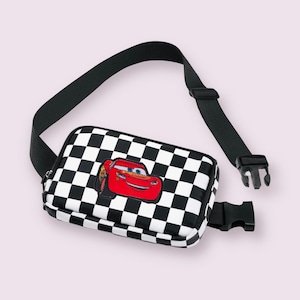 Cars Lightning McQueen Fanny Pack Belt Bag Checkered Purse Bag