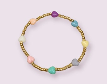 Girls Hearts Bracelet Pastel Bracelet for Toddler and Girls