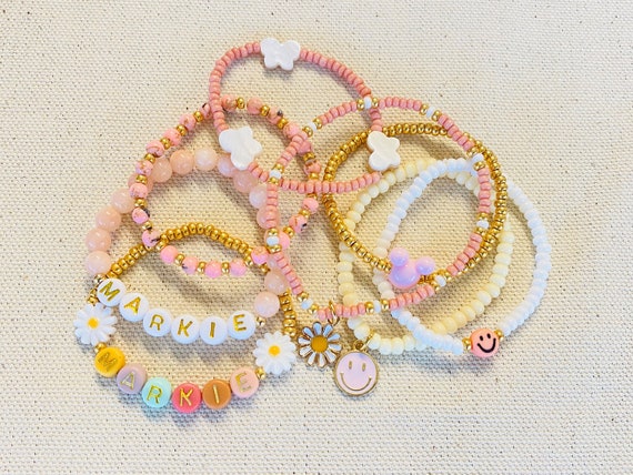 MYSTERY Grab Bag Custom Name Girls Bracelet Boho Daisy Bracelet