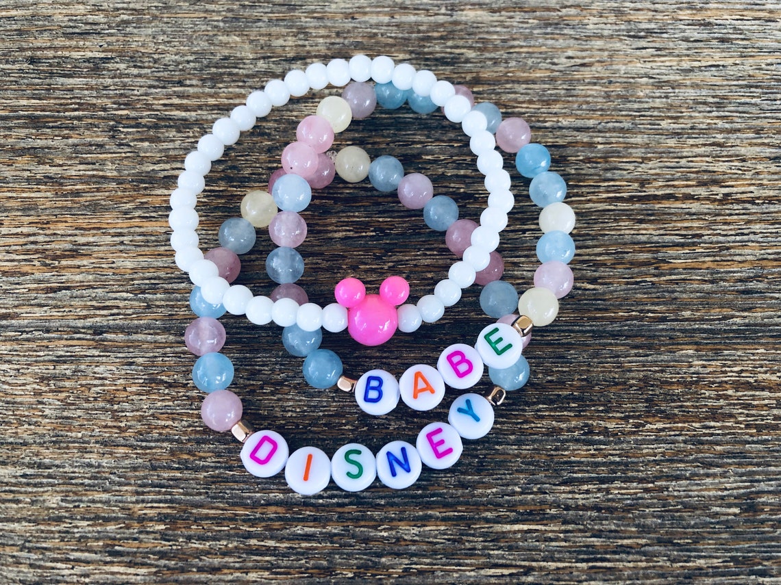 Toddler Girls Disney Mickey Bracelet Set Custom Name Bracelet Etsy