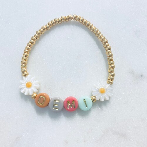 Custom Name Girls Bracelet Pastel Bracelet for Toddler and Etsy