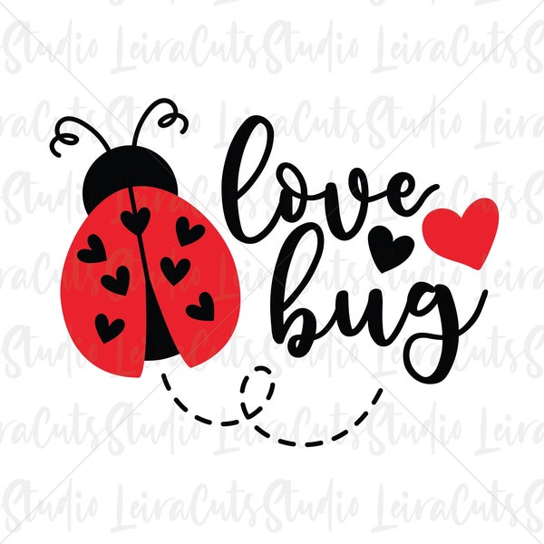 Love Bug SVG, Love Bug Clipart, Valentine's SVG, Love Bug PNG, Valentine's Png, Lady Bird Clipart, Lovebug Cut File for Silhouette