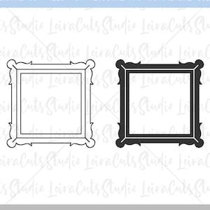 Square Frame SVG, Vintage Frame SVG, Ornate Square Frame SVG, Baroque Frame Svg, Square Frame Clipart, Vintage Frame Png, Files for Cricut