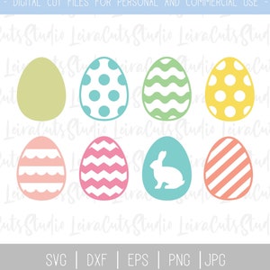 Easter Eggs SVG, Easter SVG, Patterned Eggs SVG, Easter Egg Png, Easter Egg Clipart, Easter Clipart, Cut files for Cricut Silhouette
