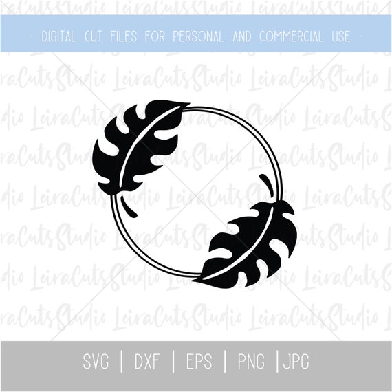Download Leaf Frame Svg Leaf Wreath Svg Circle Frame Svg Monogram Etsy