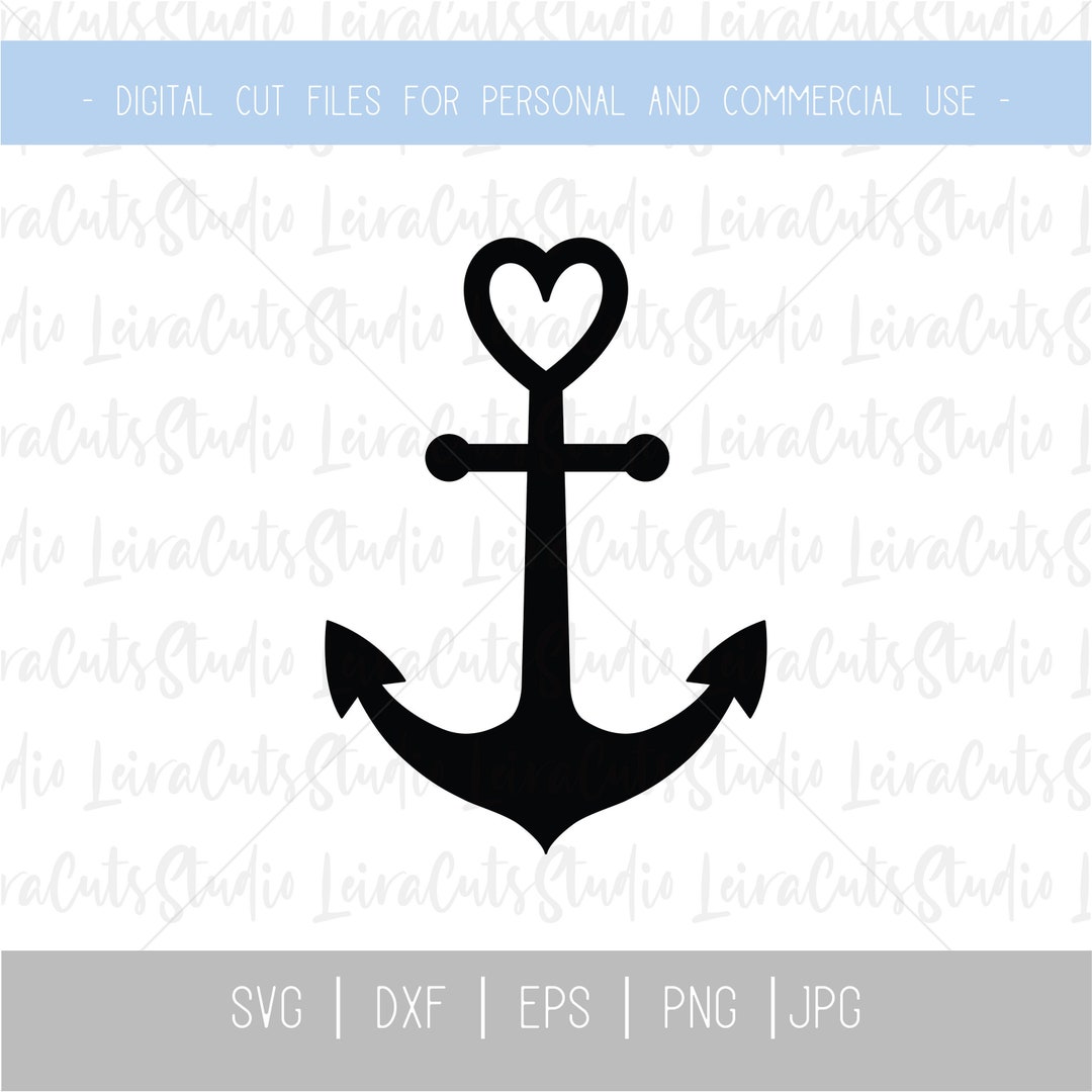 Herz Anker SVG, Anker SVG Datei, Anker PNG, Maritime Clipart, Anker Dxf, Maritimes Dekor Svg 