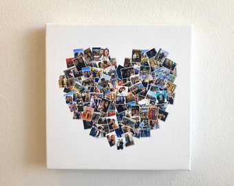 Heart Collage for Boyfriend Girlfriend Wife Husband Fiance' Anniversary Gift for Him Gift for Her Birthday Gift family heart collage