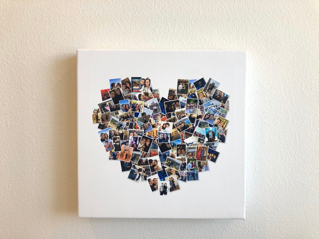 Heart Collage for Boyfriend Girlfriend Wife Husband Fiance' Anniversary Gift for Him Gift for