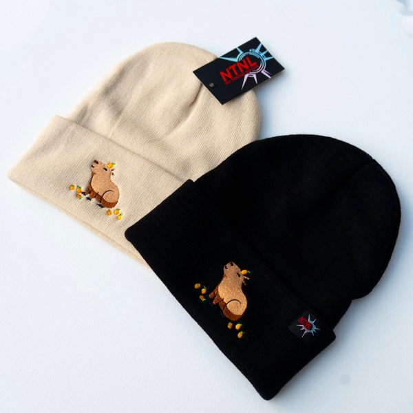 Capybara Embroidered Beanie