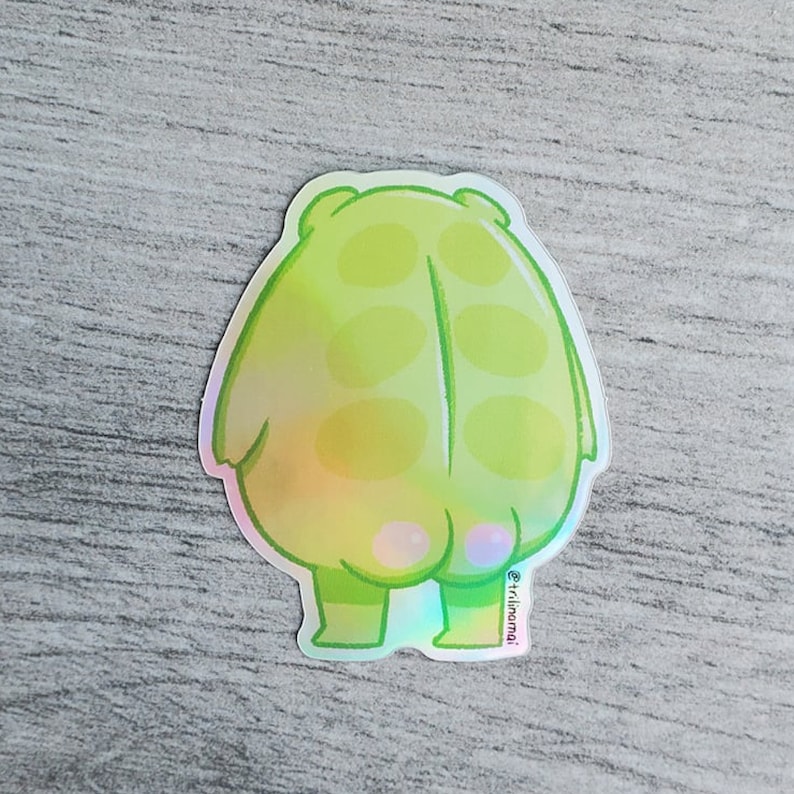 Holographic Frog Butt Vinyl Stickers 