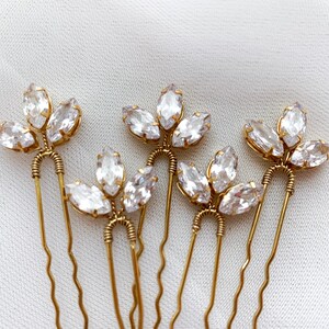 Bridal Crystal Hair Pins Set: Zircon Wedding Headpiece