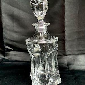 Bohemia Crystal Decanter 22 oz,  Whiskey Carafe, Cognac Bottle, Table Decor